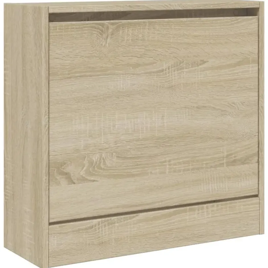 vidaXL - Schoenenkast 2 paar met 1 klep - Sonoma eiken - Hout - 60x21x57 cm