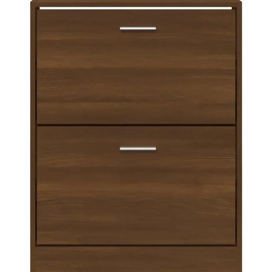 vidaXL - Schoenenkast 4 paar met 2 kleppen - Bruin eiken - Hout - 59x17x81 cm