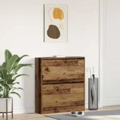 vidaXL - Schoenenkast voor entree 4 paar - Gerookt eiken - 80x21x87,5 cm