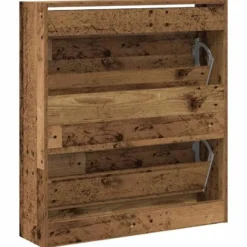 vidaXL - Schoenenkast voor entree 4 paar - Gerookt eiken - 80x21x87,5 cm