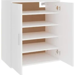 vidaXL - Schoenenkast - Wit - Bewerkt hout - 60 x 35 x 70 cm
