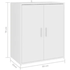 vidaXL - Schoenenkast - Wit - Bewerkt hout - 60 x 35 x 70 cm