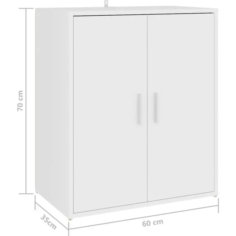 vidaXL - Schoenenkast - Wit - Bewerkt hout - 60 x 35 x 70 cm