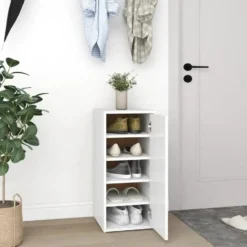 vidaXL - Schoenenkast - Wit - Bewerkt hout - 31.5 x 35 x 70 cm