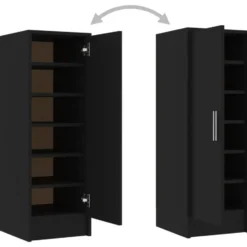 vidaXL - Schoenenkast - Zwart - Bewerkt hout - 31.5 x 35 x 92 cm