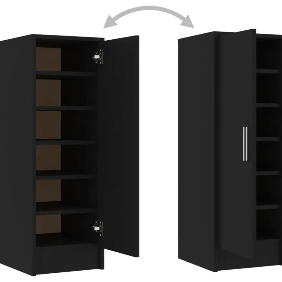 vidaXL - Schoenenkast - Zwart - Bewerkt hout - 31.5 x 35 x 92 cm