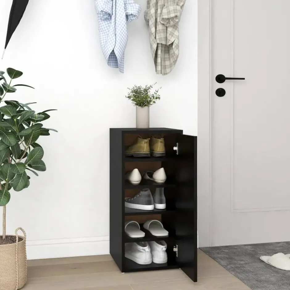 vidaXL - Schoenenkast - Zwart - Bewerkt hout - 31.5 x 35 x 70 cm