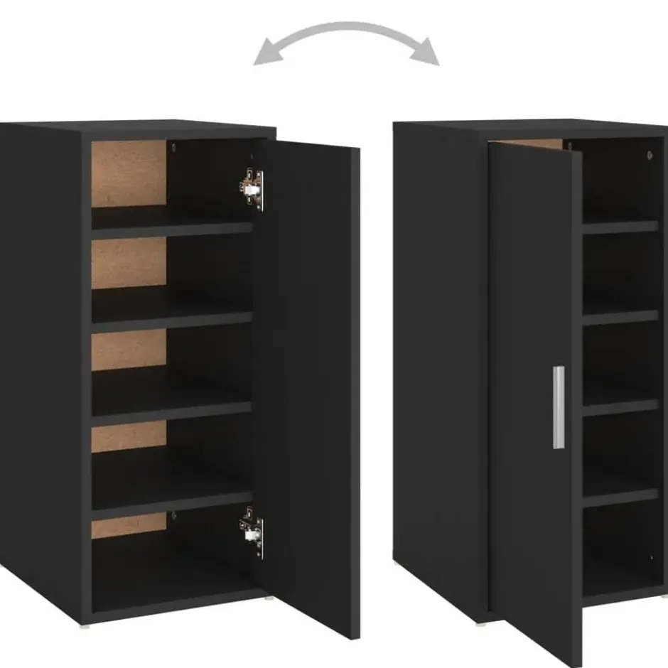 vidaXL - Schoenenkast - Zwart - Bewerkt hout - 31.5 x 35 x 70 cm