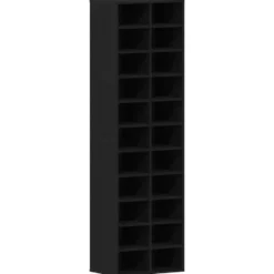 vidaXL - Schoenenkast - Zwart eiken - Bewerkt hout - 22 paar - 54x34x183 cm