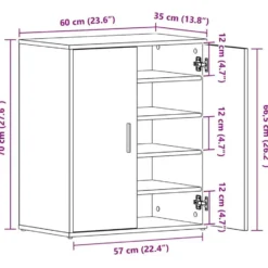 vidaXL - Schoenenrek - Bruin - Bewerkt hout - 60 x 35 x 70 cm