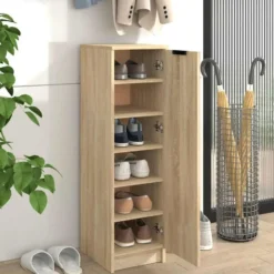 vidaXL - Schoenenrek - Bruin - Bewerkt hout