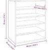 vidaXL - Schoenenrek - Bruin - Bewerkt hout - 60 x 35 x 70 cm