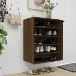 vidaXL - Schoenenrek - Bruin - Bewerkt hout - 60 x 35 x 70 cm