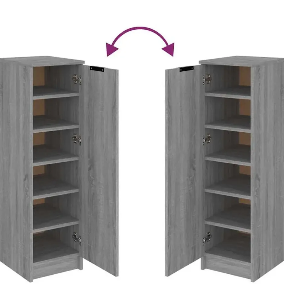 vidaXL - Schoenenrek - Grijs - Bewerkt hout