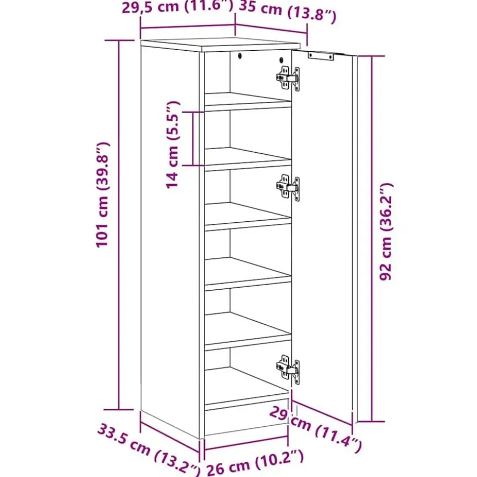 vidaXL - Schoenenrek - Wit - Bewerkt hout