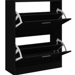 vidaXL - Schoenenrek - Zwart - Bewerkt hout