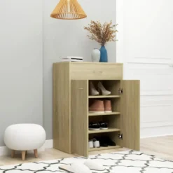 vidaXL - Schoenrek - Bruin - Bewerkt hout