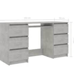 vidaXL - Schrijfbureau - Grijs - Bewerkt hout