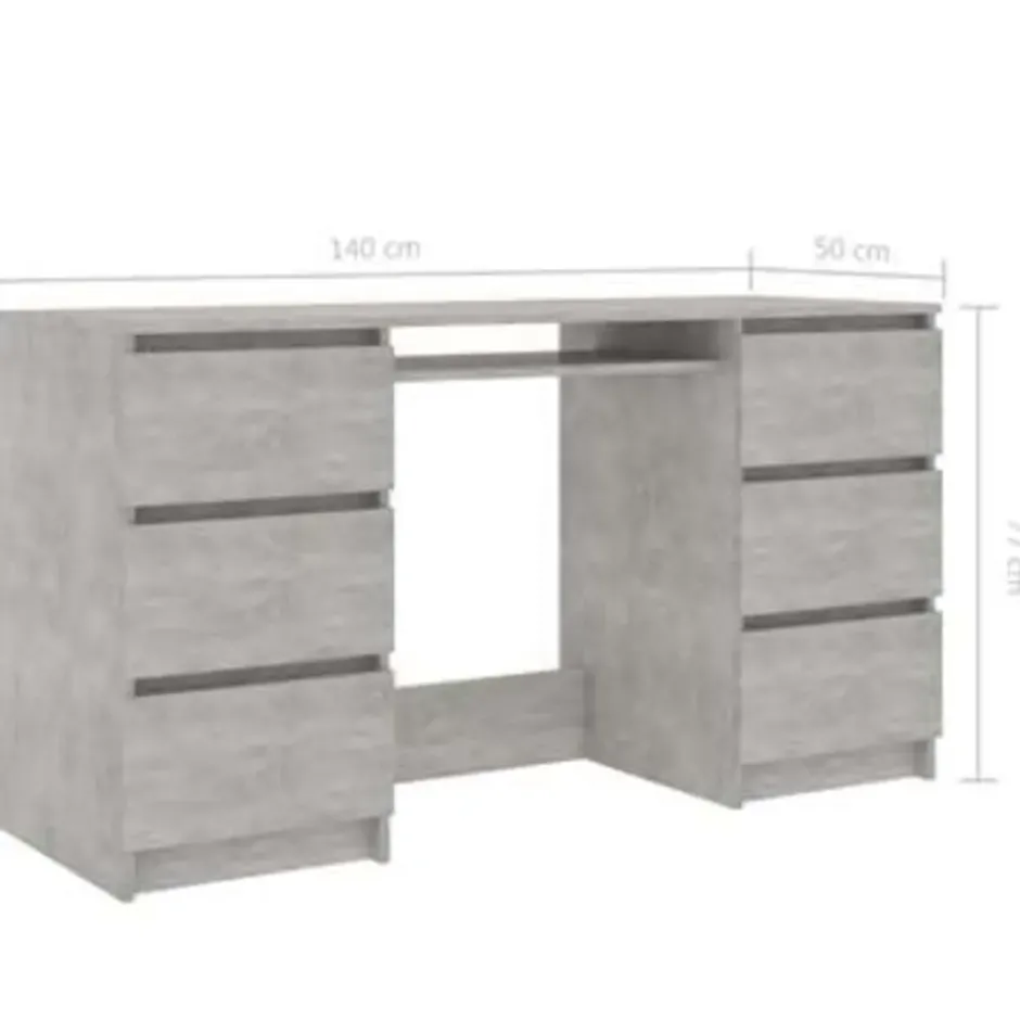 vidaXL - Schrijfbureau - Grijs - Bewerkt hout