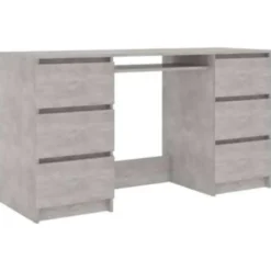 vidaXL - Schrijfbureau - Grijs - Bewerkt hout