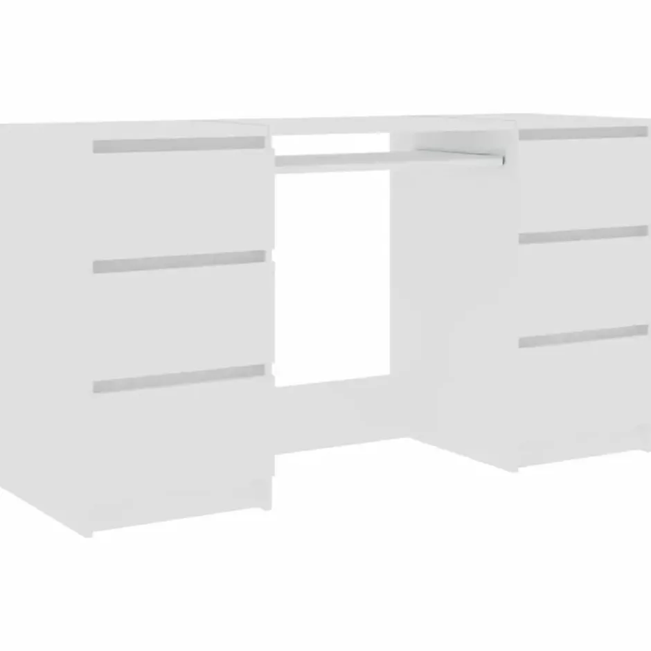 vidaXL - Schrijfbureau - Wit - Bewerkt hout