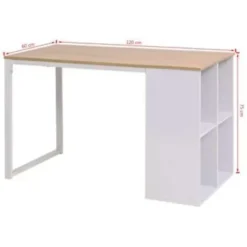 vidaXL - Schrijftafel - Wit - Bewerkt hout