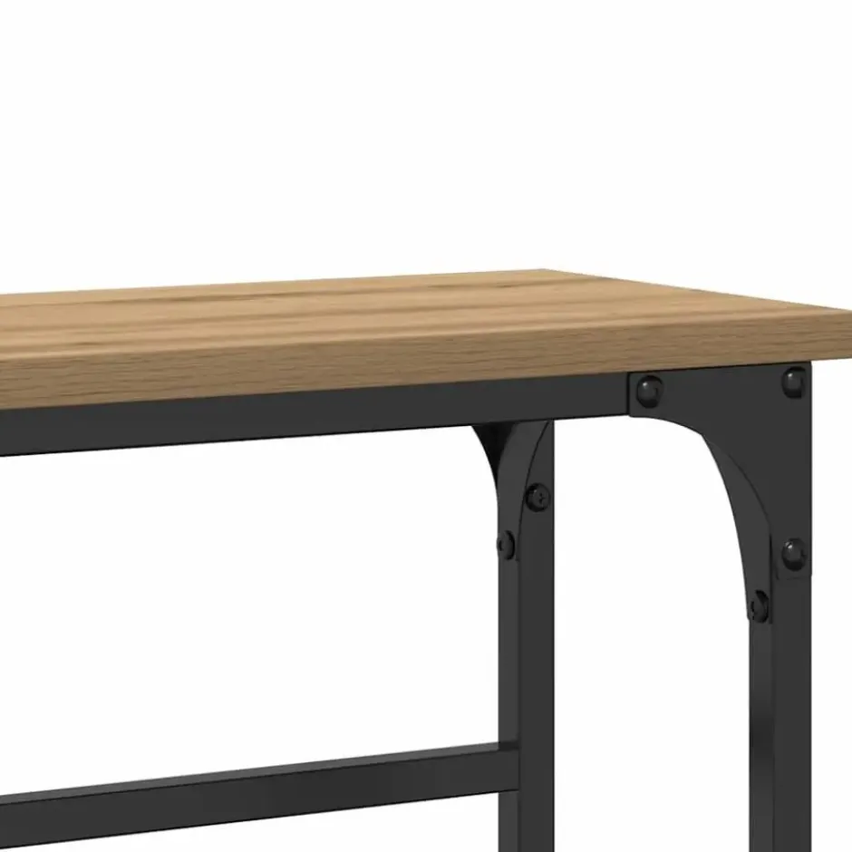 vidaXL - Sidetable - Artisanaal eiken - Gelaagd hout en metaal - 75x19.5x75 cm