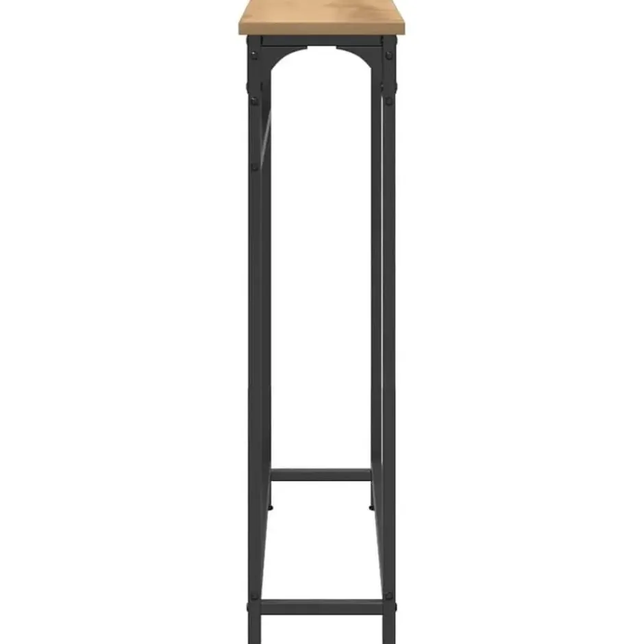 vidaXL - Sidetable - Artisanaal eiken - Gelaagd hout en metaal - 75x19.5x75 cm