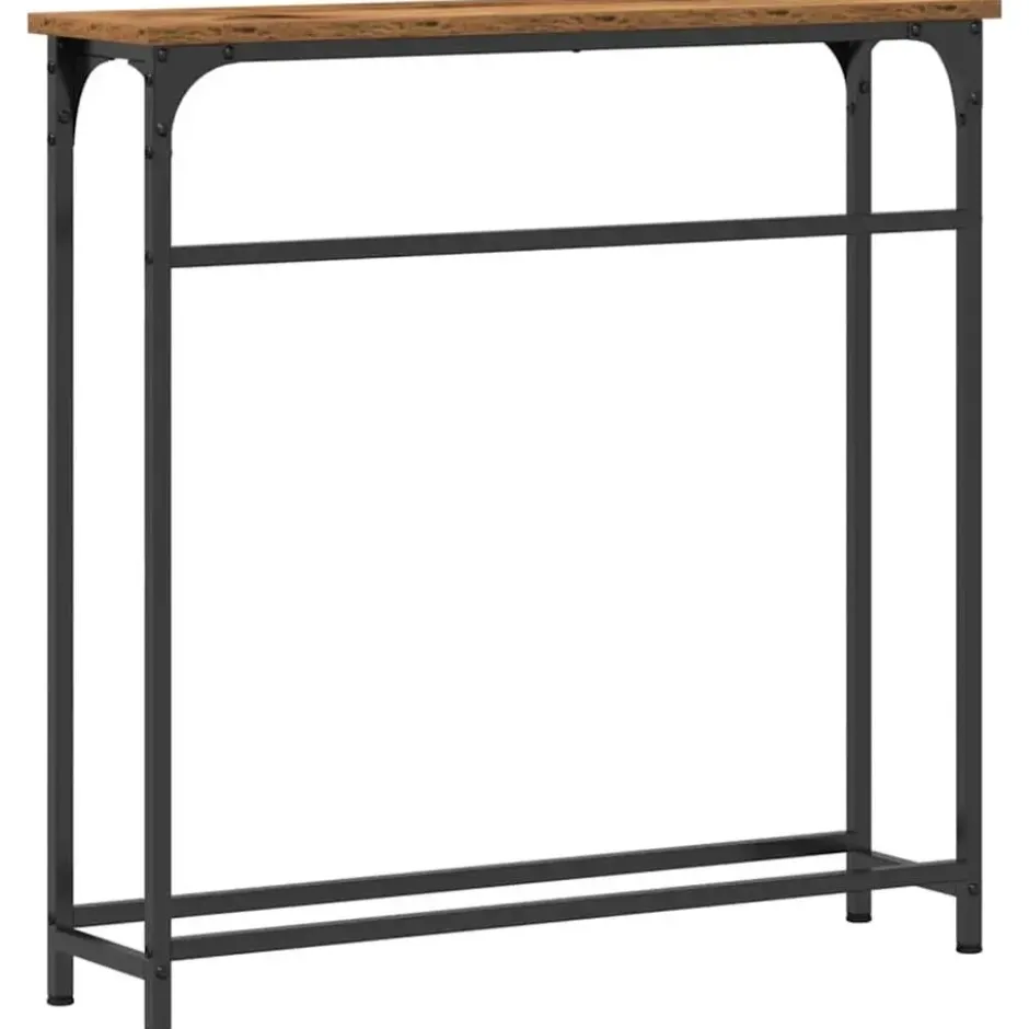 vidaXL - Sidetable - Oud hout - Gelaagd hout en metaal - 75x19.5x75 cm