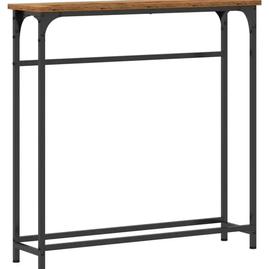 vidaXL - Sidetable - Oud hout - Gelaagd hout en metaal - 75x19.5x75 cm