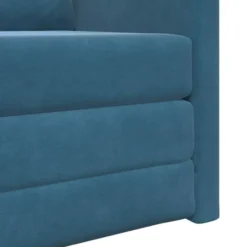 vidaXL Slaapbank inklapbaar met kussen - Blauw fluweel - 74x77x81 cm