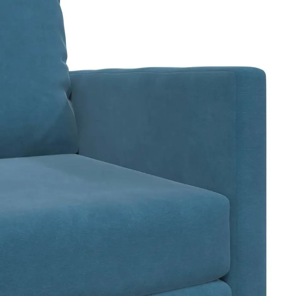 vidaXL Slaapbank inklapbaar met kussen - Blauw fluweel - 74x77x81 cm