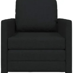 vidaXL Slaapbank inklapbaar met kussen - Zwart stof - 74x77x81 cm
