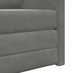 vidaXL Slaapbank inklapbaar met kussen - Donkergrijs fluweel - 74x77x81 cm