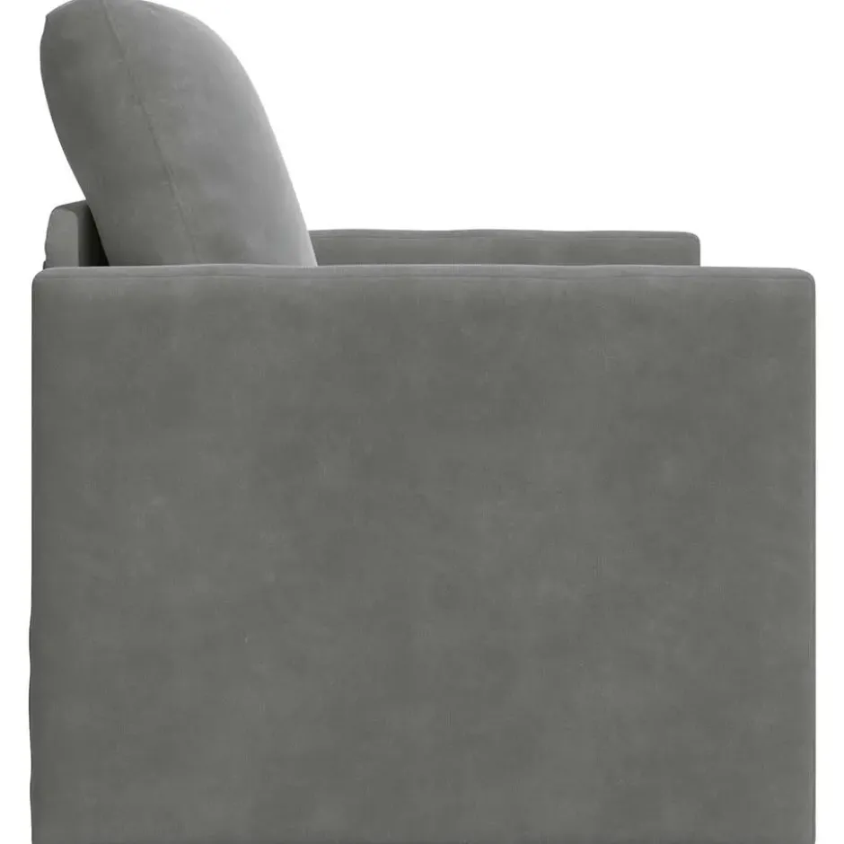 vidaXL Slaapbank inklapbaar met kussen - Donkergrijs fluweel - 74x77x81 cm