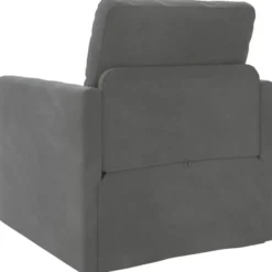 vidaXL Slaapbank inklapbaar met kussen - Donkergrijs fluweel - 74x77x81 cm