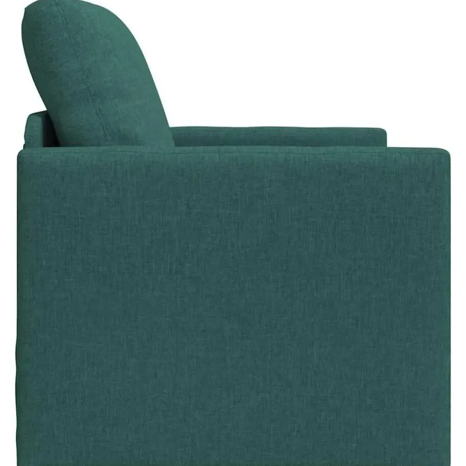 vidaXL Slaapbank inklapbaar met kussen - Donkergroen stof - 74x77x81 cm