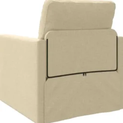 vidaXL Slaapbank inklapbaar met kussen - Crème stof - 74x77x81 cm