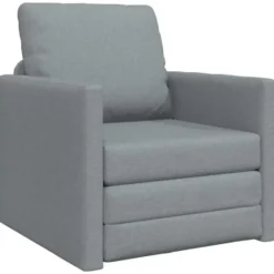 vidaXL Slaapbank inklapbaar met kussen - Lichtgrijs stof - 74x77x81 cm