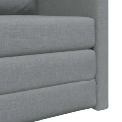vidaXL Slaapbank inklapbaar met kussen - Lichtgrijs stof - 74x77x81 cm