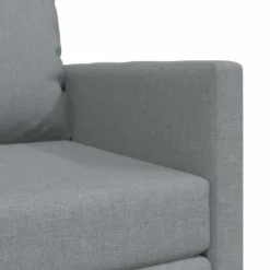 vidaXL Slaapbank inklapbaar met kussen - Lichtgrijs stof - 74x77x81 cm