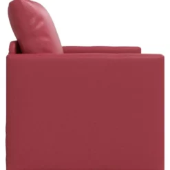 vidaXL Slaapbank inklapbaar met kussen - Wijnrood kunstleer - 74x77x81 cm