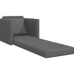 vidaXL Slaapbank inklapbaar met kussen - Donkergrijs stof - 74x77x81 cm