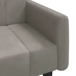 vidaXL Slaapbank met armleuningen en Klik-klak - Lichtgrijs fluweel - 220 cm
