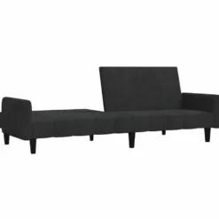 vidaXL Slaapbank met armleuningen en Klik-klak - Zwart fluweel - 220 cm