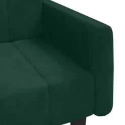 vidaXL Slaapbank met armleuningen en Klik-klak - Donkergroen fluweel - 220 cm