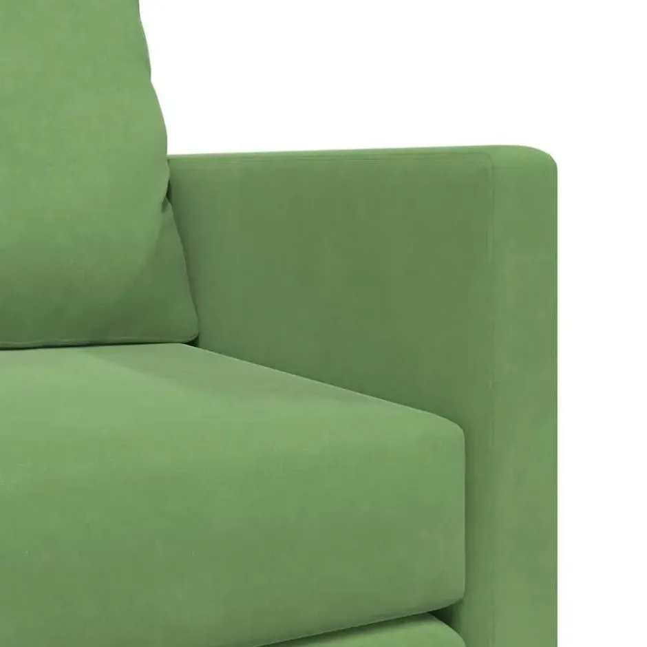 vidaXL Slaapbank 2-zits inklapbaar met kussens - Lichtgroen fluweel - 204 cm