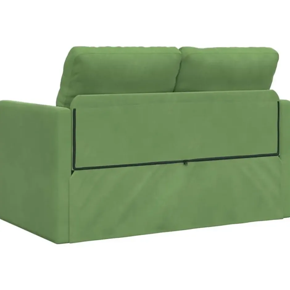 vidaXL Slaapbank 2-zits inklapbaar met kussens - Lichtgroen fluweel - 204 cm