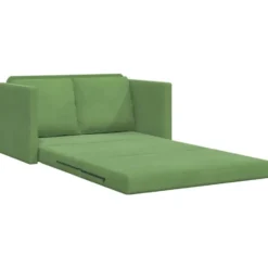 vidaXL Slaapbank 2-zits inklapbaar met kussens - Lichtgroen fluweel - 204 cm