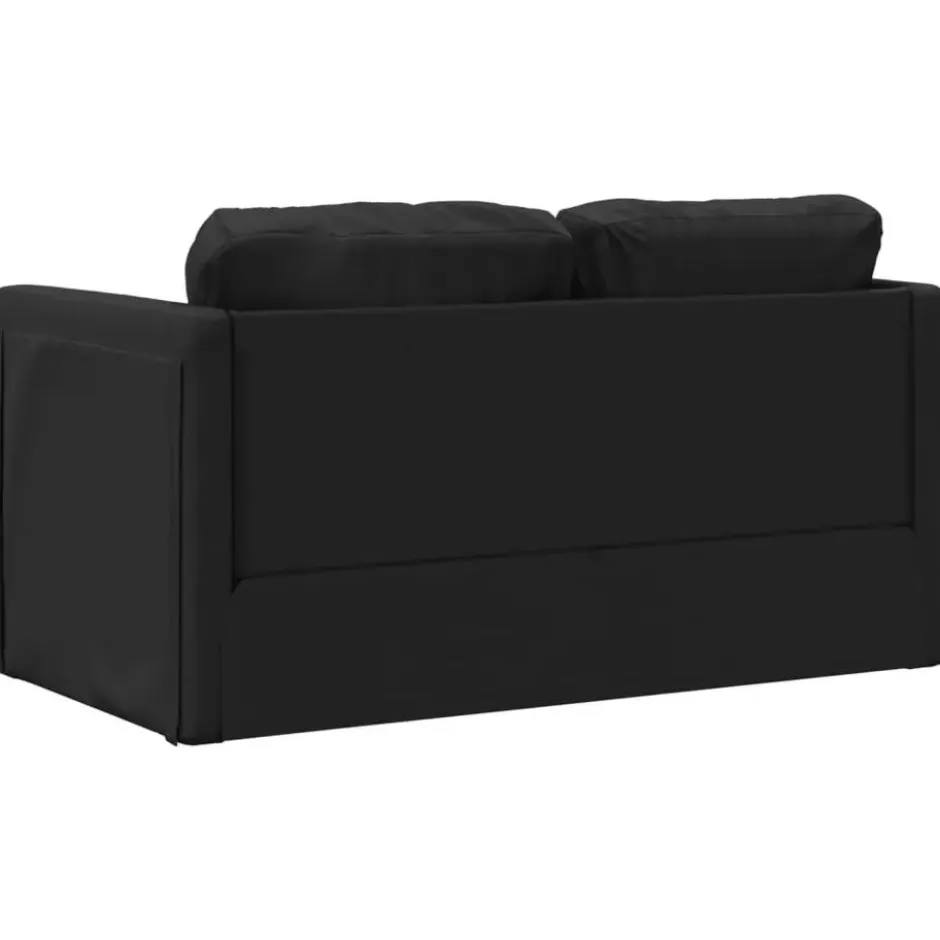vidaXL Slaapbank 2-zits inklapbaar met kussens - Donkergroen stof - 112 cm